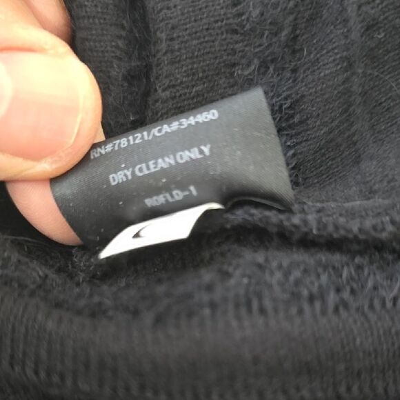 Eileen Fisher Black Cardigan Sweater with Long Sleeves and Draped Front petite - Picture 9 of 9